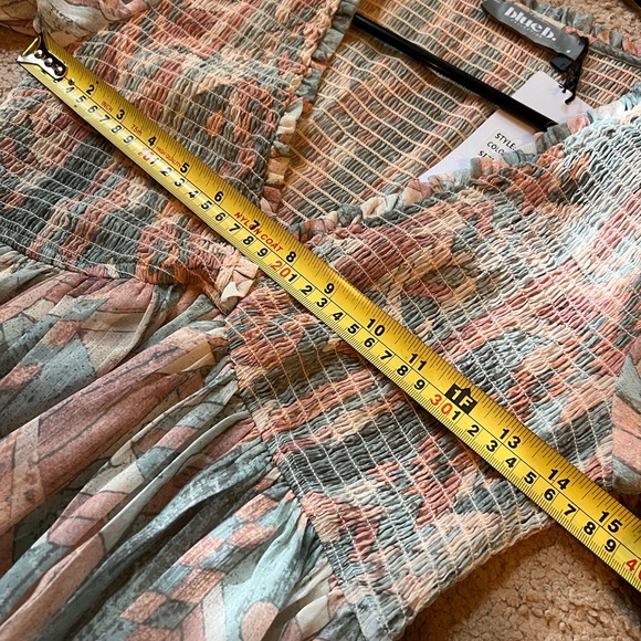 NEW Three Bird Nest "Colors Of The Wind" Balloon Sleeve Mini Dress Size Small - Picture 7 of 7